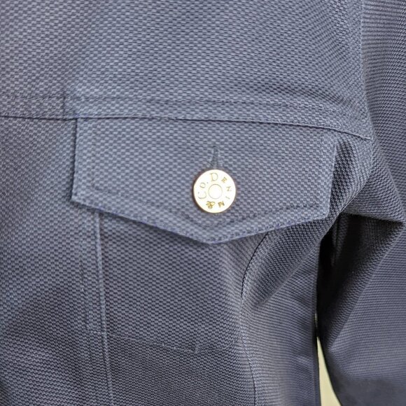 DENIM & CO Embroidered Cotton Stretch Long Sleeve Jacket Navy Size Medium - Picture 6 of 15